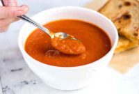 Recipe for homemade tomato soup made with fresh tomatoes