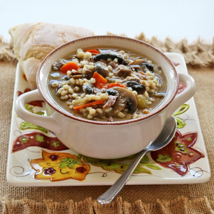 Soup mushroom beef barley