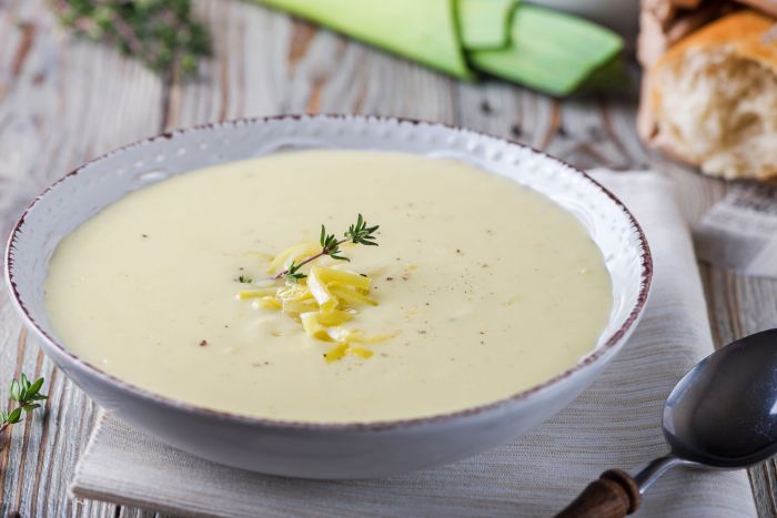 Leek potato leeks crock french thespruceeats soups