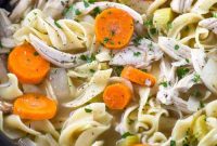 Recipe for chicken noodle soup in a slow cooker