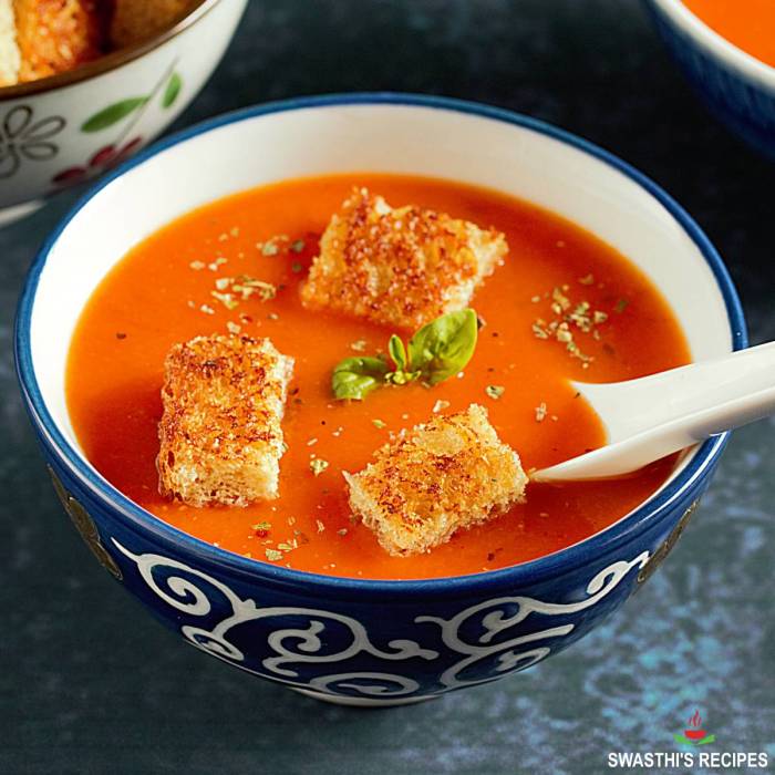 Recipe for homemade tomato soup made with fresh tomatoes